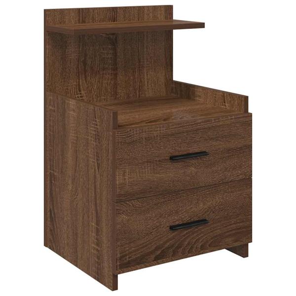 Nachttisch mit 2 Schubladen Braune Eiche 40x36,5x62 cm