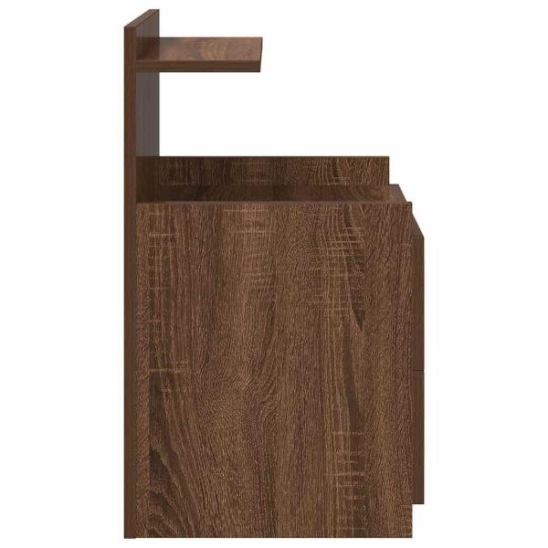 Nachttisch mit 2 Schubladen Braune Eiche 40x36,5x62 cm