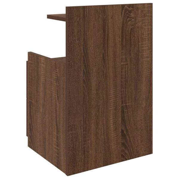 Nachttisch mit 2 Schubladen Braune Eiche 40x36,5x62 cm