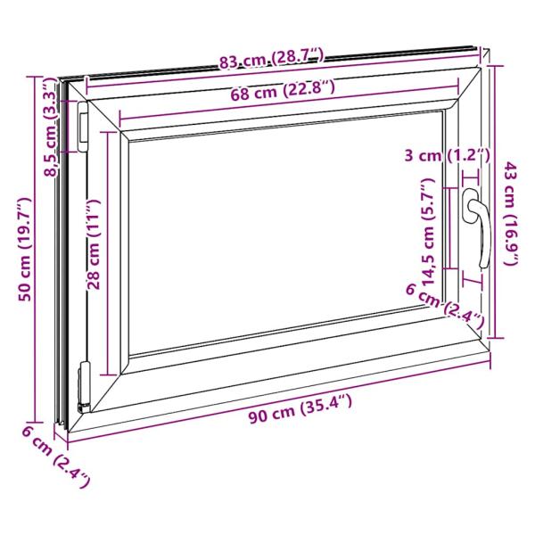 Kellerfenster "RISOR" 90x50 cm Drehkipp DIN Links Weiß