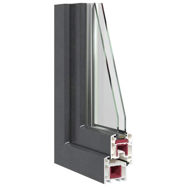 Kellerfenster "RISOR" 50x50 cm Drehkipp DIN Links Anthrazit