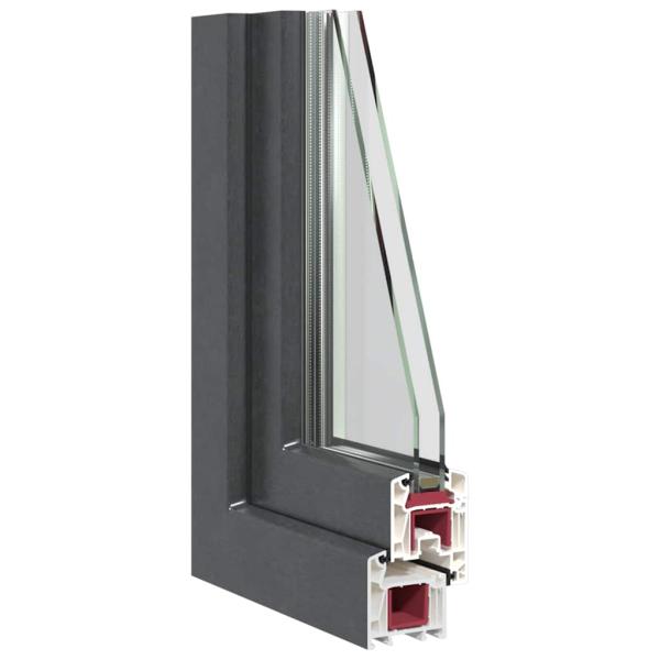 Kellerfenster "RISOR" 100x70 cm Drehkipp DIN Links Anthrazit