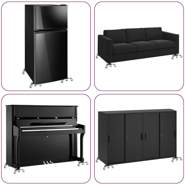 Möbelrollen 4 Stk. mit Heber 19x17,5x6 cm Stahl 1000 kg