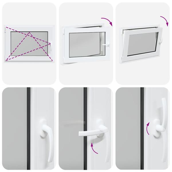 Kellerfenster "RISOR" 80x50 cm Drehkipp DIN Links Weiß