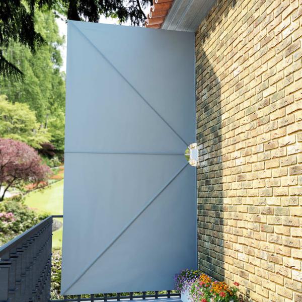 ARDEBO.de - Faltbarer Terrassen-Seitenfächer Grau 400×200 cm