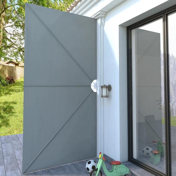 Faltbarer Terrassen-Seitenfächer Grau 400×200 cm
