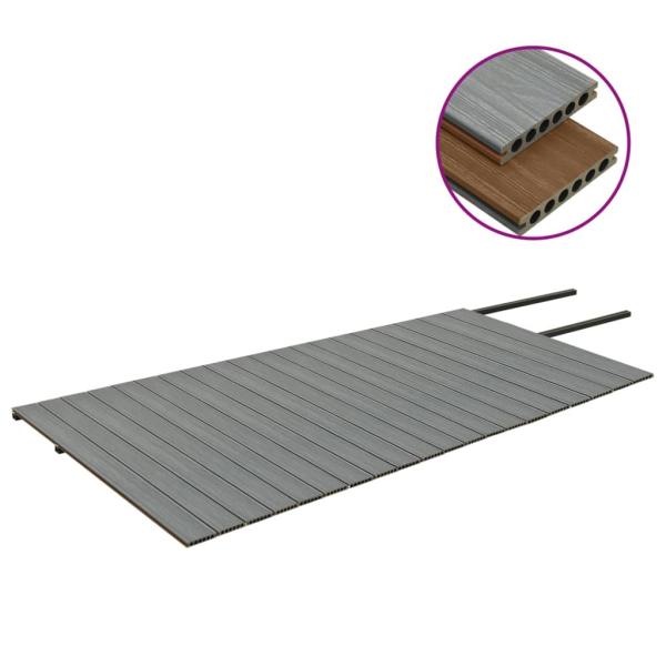 WPC Terrassendielen mit Zubehör Braun und Grau 40 m² 2,2 m