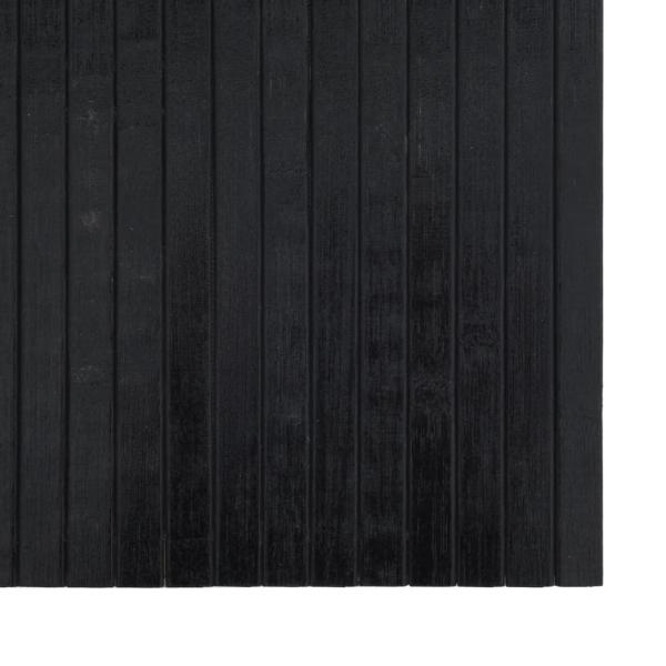 Teppich Rechteckig Schwarz 100x100 cm Bambus