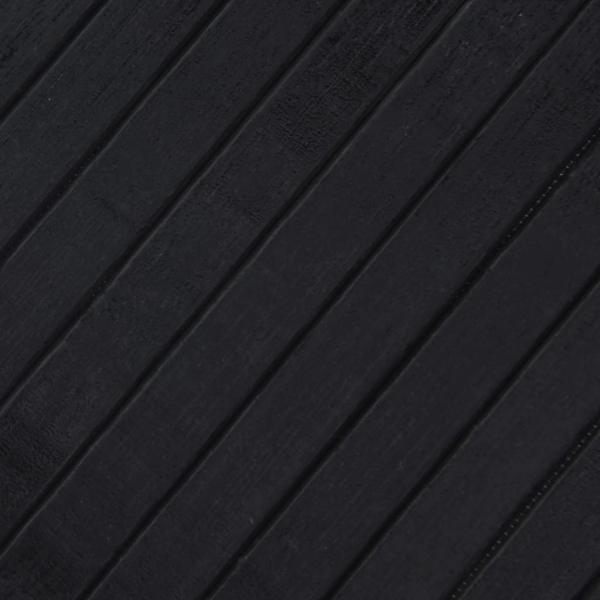Teppich Rechteckig Schwarz 100x100 cm Bambus