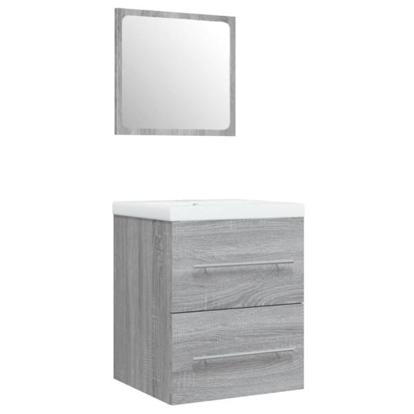Waschbeckenschrank mit Einbaubecken Grau Sonoma Holzwerkstoff