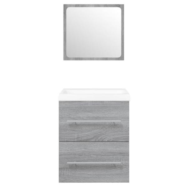 Waschbeckenschrank mit Einbaubecken Grau Sonoma Holzwerkstoff