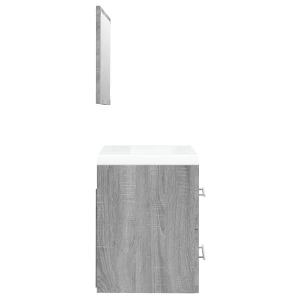 Waschbeckenschrank mit Einbaubecken Grau Sonoma Holzwerkstoff