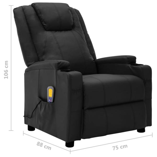 Massagesessel Schwarz Kunstleder