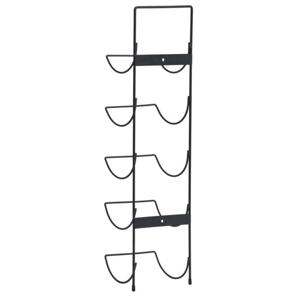 Wand-Weinregal für 5 Flaschen Schwarz Eisen