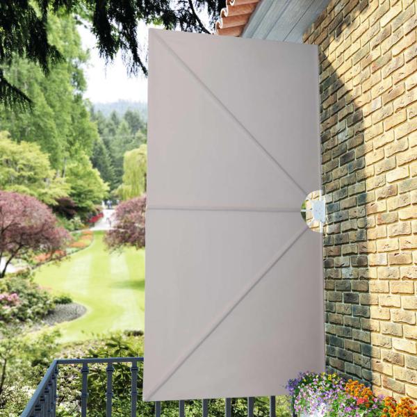 ARDEBO.de - Faltbarer Terrassen-Seitenfächer Creme 300×150 cm