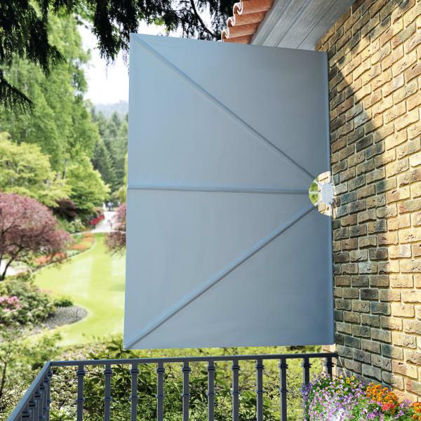 ARDEBO.de - Faltbarer Terrassen-Seitenfächer Grau 240 × 160 cm