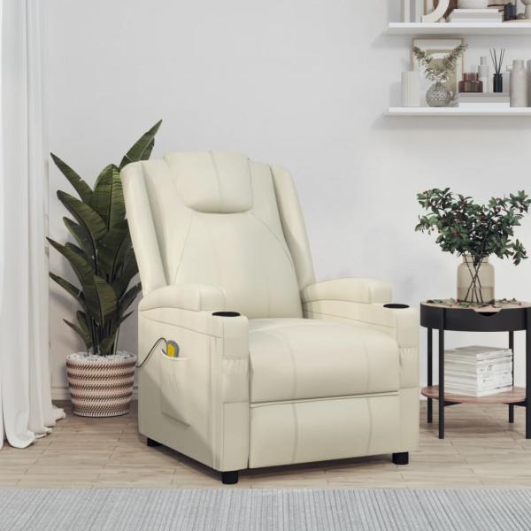 ARDEBO.de - Massagesessel Cremeweiß Kunstleder