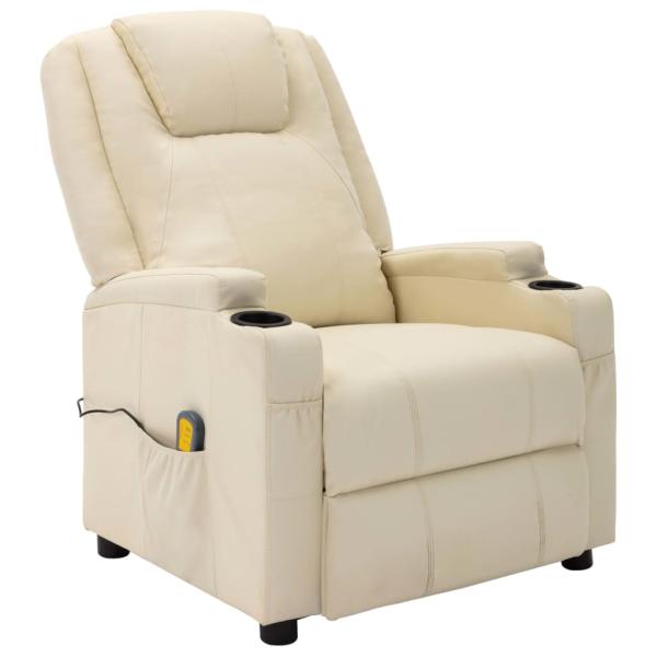 Massagesessel Cremeweiß Kunstleder