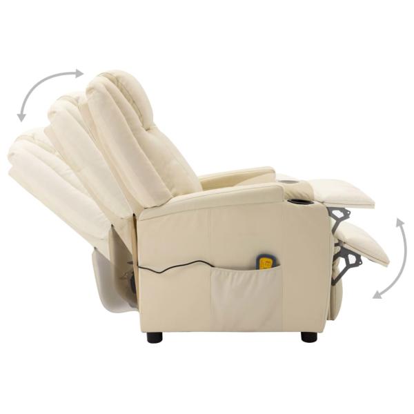 Massagesessel Cremeweiß Kunstleder