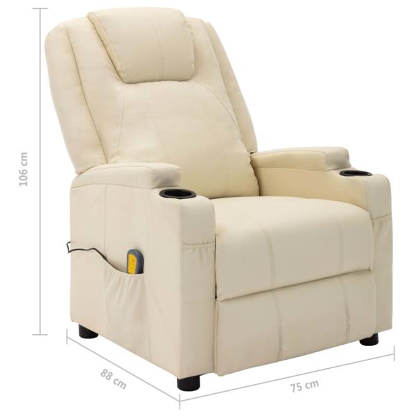 Massagesessel Cremeweiß Kunstleder
