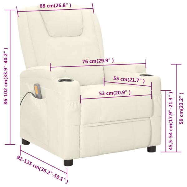 Massagesessel Cremeweiß Kunstleder