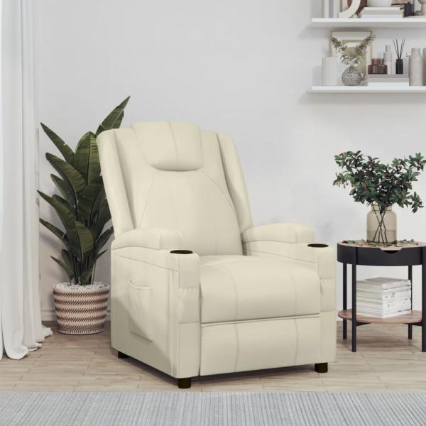 ARDEBO.de - Relaxsessel Cremeweiß Kunstleder