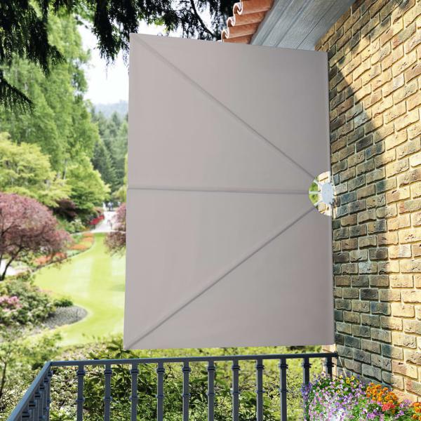 ARDEBO.de - Faltbarer Terrassen-Seitenfächer Creme 240×160 cm