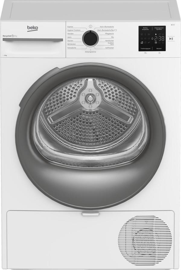 ARDEBO.de Beko BM3T38210W1 A+ 8kg Wärmepumpentrocker, 60 cm breit, 15 Programme, Kindersicherung, AquaWave, weiß