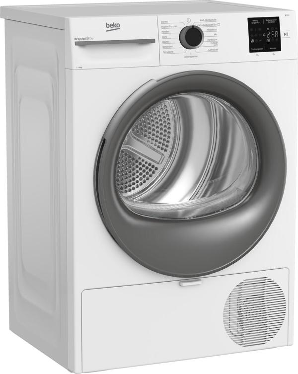 Beko BM3T38210W1 A+ 8kg Wärmepumpentrocker, 60 cm breit, 15 Programme, Kindersicherung, AquaWave, weiß
