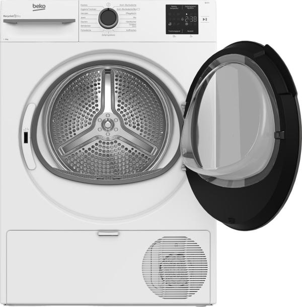 Beko BM3T38210W1 A+ 8kg Wärmepumpentrocker, 60 cm breit, 15 Programme, Kindersicherung, AquaWave, weiß