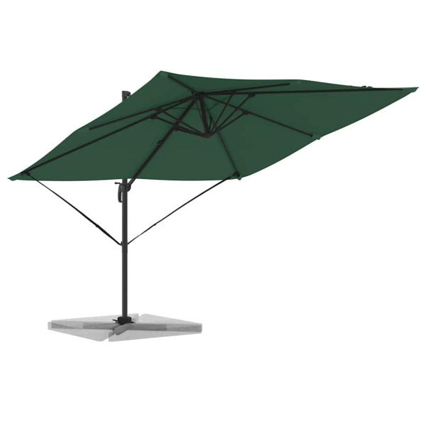 Freischwingender Roma-Parasol Grün 286x285x265 cm Aluminium