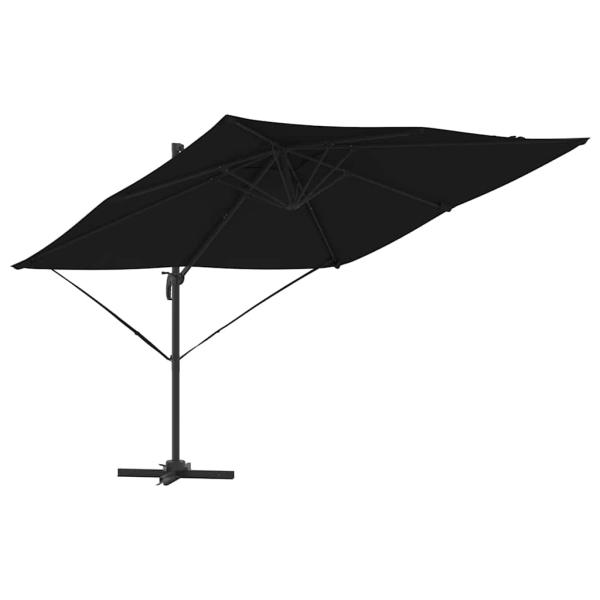 Freischwingender Roma Parasol Schwarz 286x285x265 cm Aluminium