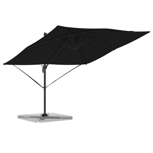 Freischwingender Roma Parasol Schwarz 286x285x265 cm Aluminium
