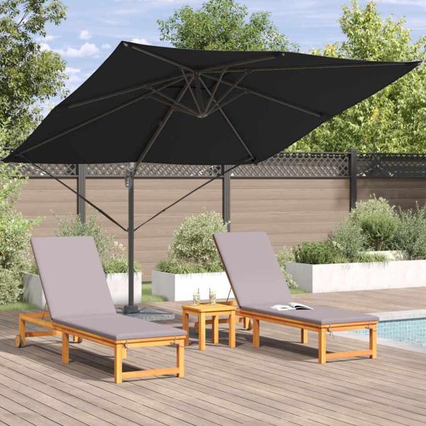 Freischwingender Roma Parasol Schwarz 286x285x265 cm Aluminium