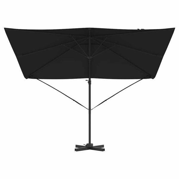 Freischwingender Roma Parasol Schwarz 286x285x265 cm Aluminium