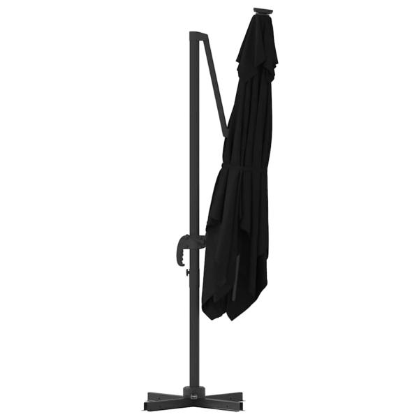 Freischwingender Roma Parasol Schwarz 286x285x265 cm Aluminium