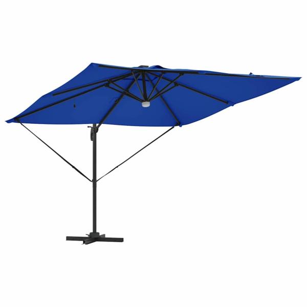 Freischwinger Roma Sonnenschirm mit LEDs Azurblau 286x285x270 cm Aluminium