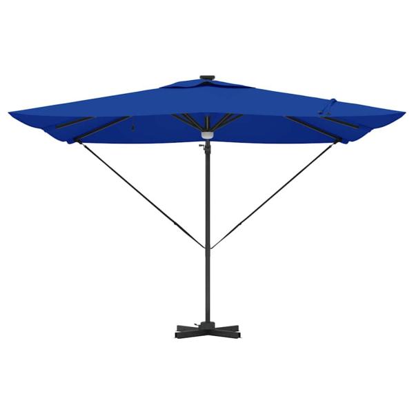Freischwinger Roma Sonnenschirm mit LEDs Azurblau 286x285x270 cm Aluminium