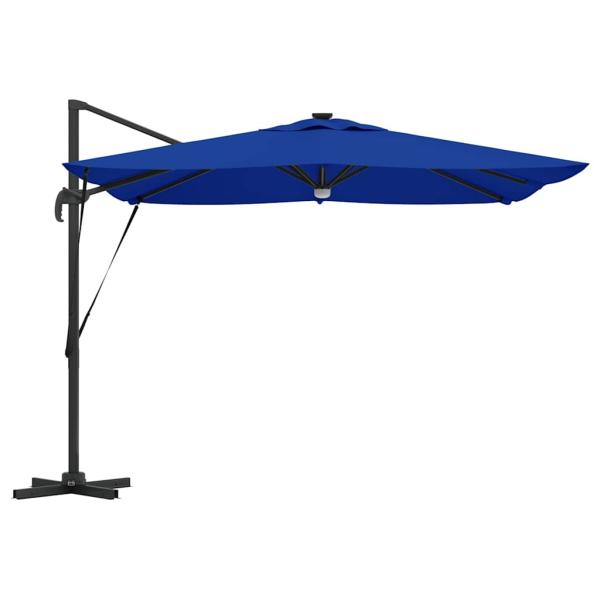 Freischwinger Roma Sonnenschirm mit LEDs Azurblau 286x285x270 cm Aluminium