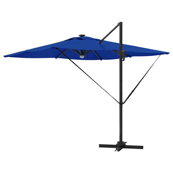 Freischwinger Roma Sonnenschirm mit LEDs Azurblau 286x285x270 cm Aluminium