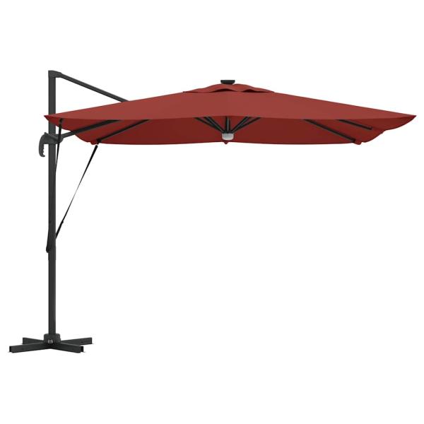 Freischwingende Roma-Parasol mit LEDs Terracotta 286x285x270 cm Aluminium