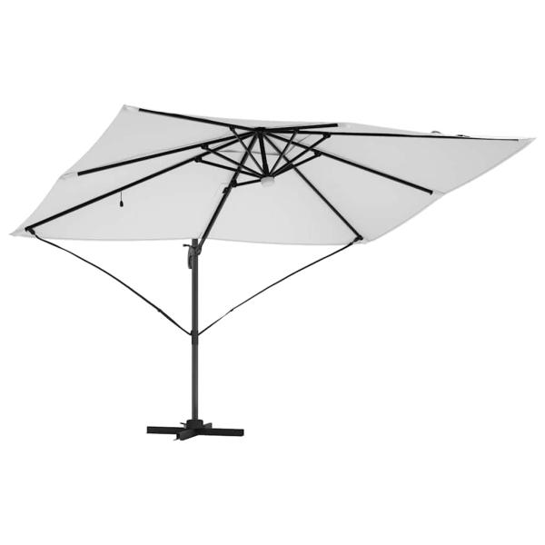Freischwingender Sonnenschirm Sand Polyester, Aluminium Groß