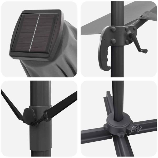 Freischwingender Schirm - Anthrazit Anthrazit Polyester Groß