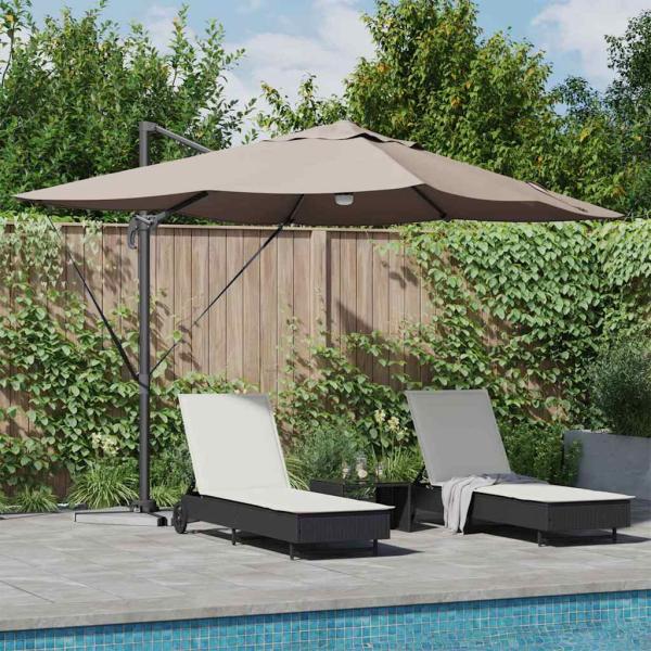 ARDEBO.de - Cantilever Sonnenschirm - Taupe Taupe Stoff Groß Höhenverstellbar
