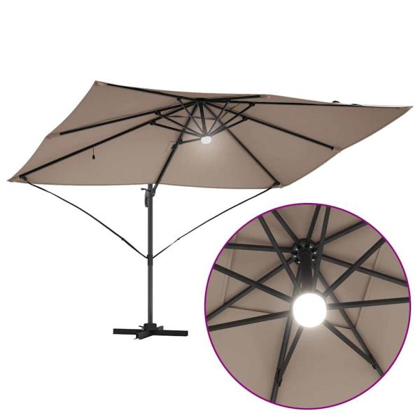 Cantilever Sonnenschirm - Taupe Taupe Stoff Groß Höhenverstellbar
