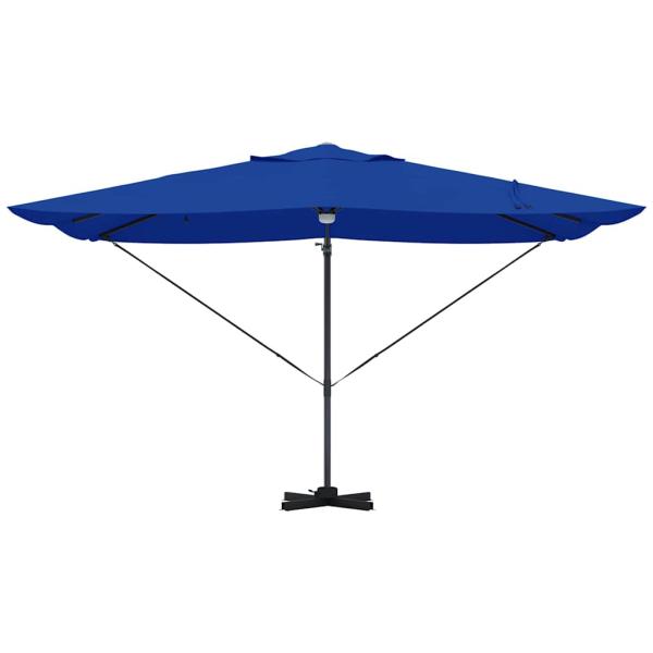 Azurblauer freischwingender Sonnenschirm Azurblau Polyesterstoff