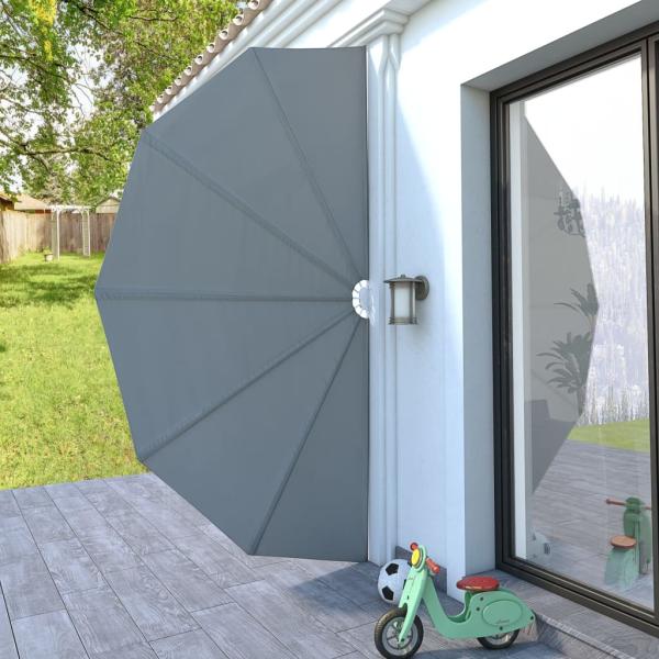 Faltbarer Terrassen-Seitenfächer Grau 200 cm