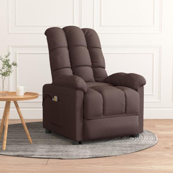 ARDEBO.de - Massagesessel Elektrisch Dunkelbraun Stoff
