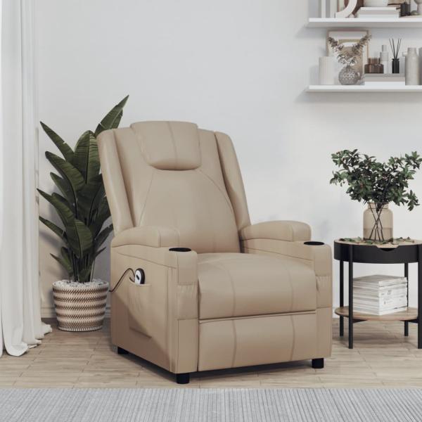 ARDEBO.de - Aufstehsessel Cappuccino-Braun Kunstleder
