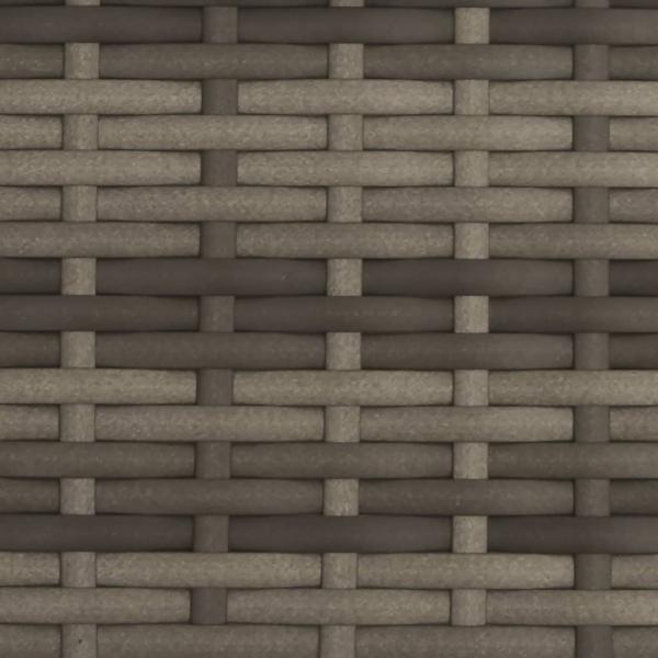 Doppel-Sonnenliege mit Dach und Kissen Grau Poly Rattan